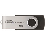 Compucessory Flash Drive, 4GB, Password Protected, Black/Aluminum view 3
