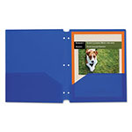 C-Line Two-Pocket Heavyweight Poly Portfolio Folder, 3-Hole Punch, Letter, Blue, 25/Box view 3