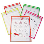 C-Line Reusable Dry Erase Pockets, 9 x 12, Assorted Neon Colors, 25/Box view 1
