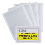 C-Line Self-Adhesive Business Card Holders, Side Load, 2 x 3 1/2, Clear, 10/Pack view 3