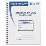 C-Line Visitor Badges with Registry Log, 3 5/8 x 1 7/8, White, 150 Badges/Box view 2