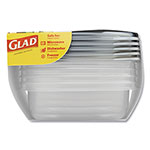 Glad Home Collection Food Storage Containers with Lids, Medium Square, 25 oz, 5/Pack view 2
