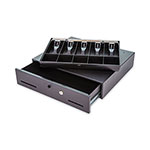 Controltek Metal Cash Drawer, Coin/Cash, 10 Compartments, 16 x 11.25 x 2.25, Black view 1
