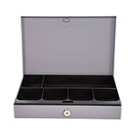 Controltek Heavy Duty Low Profile Cash Box, 6 Compartments, 11.5 x 8.2 x 2.2, Gray view 2