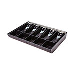 Controltek Cash Drawer Replacement Tray, Coin/Cash, 10 Compartments, 16 x 11.25 x 2.25, Black view 1
