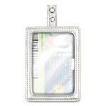 Cosco MyID Leather ID Badge Holder, Vertical/Horizontal, 2.5 x 4, Silver orginal image