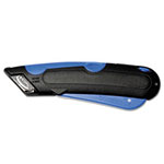 Consolidated Stamp Easycut Cutter Knife w/Self-Retracting Safety-Tipped Blade, Black/Blue view 1