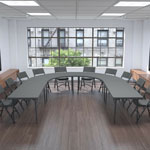 Dorel Zown Classic Commercial Resin Folding Chair - Gray Seat - Gray Back - Gray Steel, High Density Resin, High-density Polyethylene (HDPE) Frame - Four-legged Base - 1 Each view 5