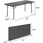 Dorel Zown Corner Blow Mold Large Folding Table - 4 Legs - 72