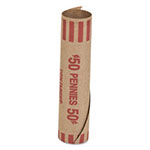 MMF Industries Preformed Tubular Coin Wrappers, Pennies, $.50, 1000 Wrappers/Box view 1