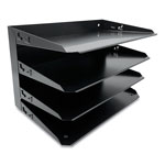 Coin-Tainer Steel Horizontal File Organizer, 4 Sections, Legal Size Files, 15 x 8.66 x 9.25, Black view 2