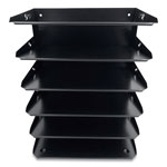 Coin-Tainer Steel Horizontal File Organizer, 6 Sections, Letter Size Files, 8.75 x 12 x 15, Black view 1