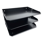 Coin-Tainer Steel Horizontal File Organizer, 3 Sections, Letter Size Files, 12 x 8.75 x 6, Black view 1