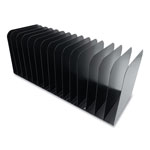 Coin-Tainer Steel Vertical File Organizer, Flat, 15 Sections, Letter Size Files, 16 x 6.25 x 6.5, Black view 1