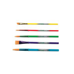 Crayola Arts and Craft Brush Set, Assorted Sizes, Natural Hair, Angled; Flat; Round, 5/Set view 1