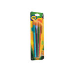 Crayola Arts and Craft Brush Set, Assorted Sizes, Natural Hair, Angled; Flat; Round, 5/Set view 4