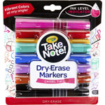 Crayola Take Note Dry-Erase Markers, Broad, Chisel Tip, Assorted, 12/Pack view 1