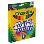 Crayola Ultra-Clean Washable Markers, Broad Bullet Tip, Classic Colors, 8/Pack view 2