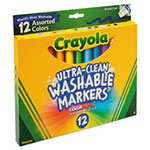 Crayola Ultra-Clean Washable Markers, Broad Bullet Tip, Assorted Colors, Dozen view 1