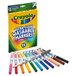 Crayola Ultra-Clean Washable Markers, Fine Bullet Tip, Assorted Colors, Dozen view 1