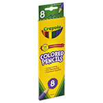Crayola Long-Length Colored Pencil Set, 3.3 mm, 2B (#1), Assorted Lead/Barrel Colors, 8/Pack view 1
