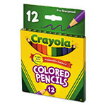 Crayola Short-Length Colored Pencil Set, 3.3 mm, 2B (#1), Assorted Lead/Barrel Colors, Dozen view 2