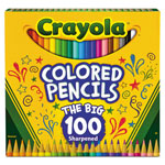 Crayola Long-Length Colored Pencil Set, 3.3 mm, 2B (#1), Assorted Lead/Barrel Colors, 100/Pack orginal image