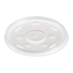 Dart Plastic Lids for Foam Cups, Bowls and Containers, Flat with Straw Slot, Fits 6-14 oz, Translucent, 1,000/Carton orginal image