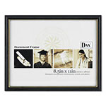 Dax Two-Tone Document/Diploma Frame, Wood, 8 1/2 x 11, Black w/Gold Leaf Trim view 1
