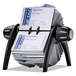 Durable VISIFIX Flip Rotary Business Card File, Holds 400 4 1/8 x 2 7/8 Cards, Black/SR view 3