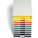 Durable VARICOLOR MIX 10 Drawer Desktop Storage Box, White/Multicolor - 10 Drawer(s) - 11