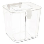 Deflecto Stackable Caddy Organizer w/ S, M & L Containers, White Caddy, Clear Containers view 3