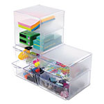 Deflecto Stackable Cube Organizer, 2 Drawers, 6 x 7 1/8 x 6, Clear view 3