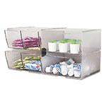 Deflecto Stackable Cube Organizer, 2 Drawers, 6 x 7 1/8 x 6, Clear view 4
