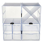Deflecto Stackable Cube Organizer, X Divider, 6 x 7 1/8 x 6, Clear view 2