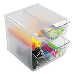 Deflecto Stackable Cube Organizer, 4 Drawers, 6 x 7 1/8 x 6, Clear view 1
