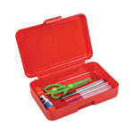 Deflecto Antimicrobial Pencil Box, 7.97 x 5.43 x 2.02, Red orginal image