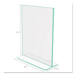 Deflecto Superior Image Premium Green Edge Sign Holders, 8 1/2 x 11 Insert, Clear/Green view 4