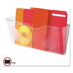 Deflecto Euro-Style DocuPocket Landscape Wall File, Large/Tabloid, 15 x 6 5/8 x 4, Clear view 2