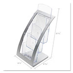 Deflecto 3-Tier Literature Holder, Leaflet Size, 6.75w x 6.94d x 13.31h, Silver view 1