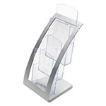 Deflecto 3-Tier Literature Holder, Leaflet Size, 6.75w x 6.94d x 13.31h, Silver view 2