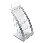 Deflecto 3-Tier Literature Holder, Leaflet Size, 6.75w x 6.94d x 13.31h, Silver view 3