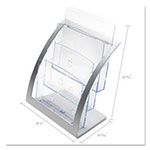 Deflecto 3-Tier Literature Holder, Leaflet Size, 11.25w x 6.94d x 13.31h, Silver view 3
