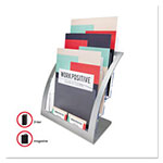 Deflecto 3-Tier Literature Holder, Leaflet Size, 11.25w x 6.94d x 13.31h, Silver view 4