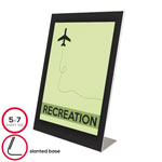 Deflecto Superior Image Black Border Sign Holder, 5 x 7, Slanted, Black/Clear orginal image