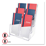 Deflecto 6-Compartment DocuHolder, Leaflet Size, 9.63w x 6.25d x 12.63h, Clear view 1