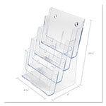 Deflecto 4-Compartment DocuHolder, Magazine Size, 9.38w x 7d x 13.63h, Clear view 3