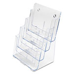 Deflecto 4-Compartment DocuHolder, Magazine Size, 9.38w x 7d x 13.63h, Clear view 4