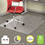 Deflecto EconoMat Occasional Use Chair Mat, Low Pile Carpet, Flat, 36 x 48, Lipped, Clear orginal image