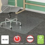 Deflecto SuperMat Frequent Use Chair Mat, Medium Pile Carpet, Flat, 46 x 60, Rectangle, Clear view 5